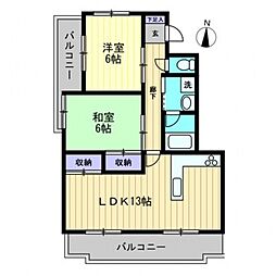 モアガーデン1 2LDKの間取図画像