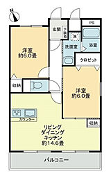 Ｏｋａマンション 3階2LDKの間取り