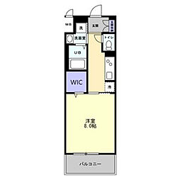 高松市中新町マンション 1Kの間取図画像