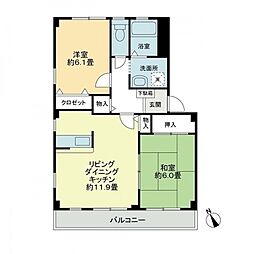 フォブールソレイユ 2LDKの間取図画像