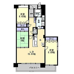 アルファステイツ今里公園 1階3LDKの間取り