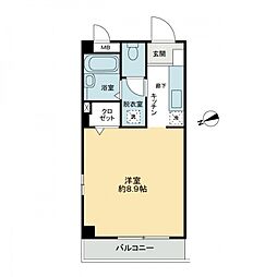 フィネス佐古 1Kの間取図画像