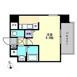 JR高徳線 栗林公園北口駅 徒歩6分の賃貸マンション 3階1Kの間取り