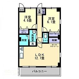 フィネス多賀 2LDKの間取図画像
