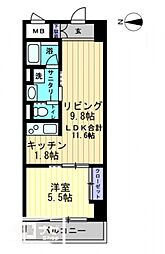 アルファレガロ中央町 1LDKの間取図画像