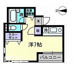 フォレストコート藤塚 ワンルームの間取図画像