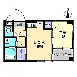 グランディ1 1LDKの間取図画像