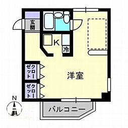 ラフィーネ塩上 1Kの間取図画像