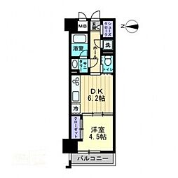 アルファレガロ中央町 1DKの間取図画像