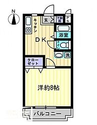 ロビイプライズ 1DKの間取図画像