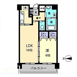 アルファレガロ栗林 1LDKの間取図画像