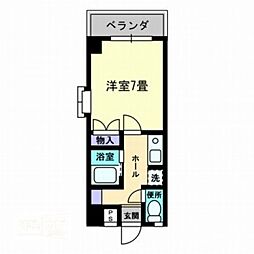 ロゼ三条 1Kの間取図画像