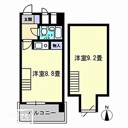 am's4観光町 1Kの間取図画像
