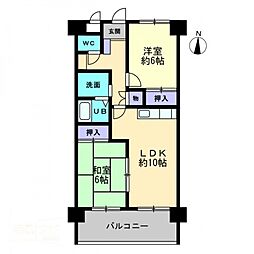 シティラック高松A 2LDKの間取図画像