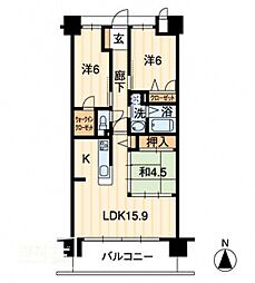 アルファライフ玉藻公園 3LDKの間取図画像