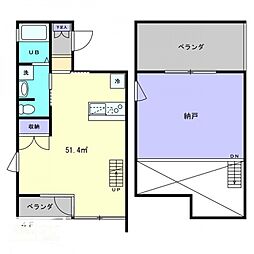 富士グランディール ワンルームの間取図画像