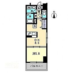 FINESQUARE錦町 1DKの間取図画像