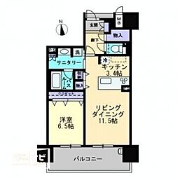 アルファパークナード高松ザ・タワー 1LDKの間取図画像