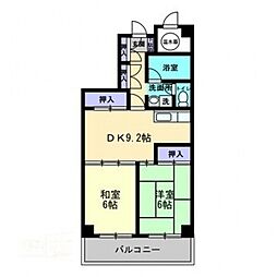 アーバン茜 2DKの間取図画像