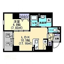 ルミナス藤塚町 1LDKの間取図画像