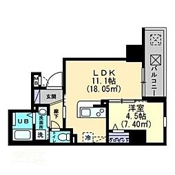 ルミナス藤塚町 1LDKの間取図画像