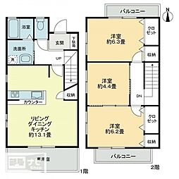 ミュージアグローリー 3LDKの間取図画像