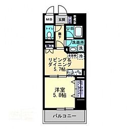 エルドラード常磐町 1DKの間取図画像