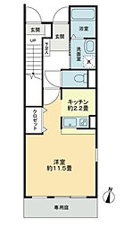 フォブール工学部前 1Kの間取図画像