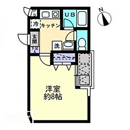 シティホワイト 1Kの間取図画像