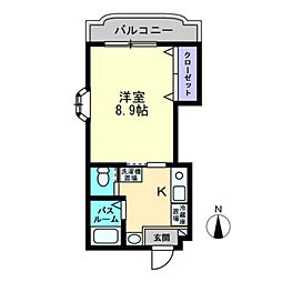 J・エクレール 1Kの間取図画像