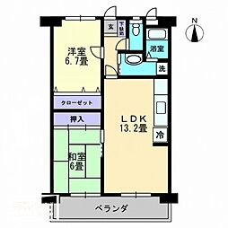 サンクトーム屋島 2LDKの間取図画像