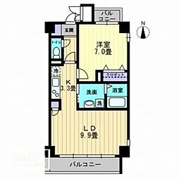フィール上之町 1LDKの間取図画像