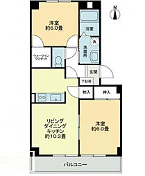 フォブールK-One 2LDKの間取図画像