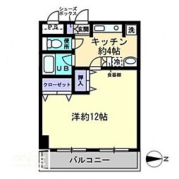 アルカディア西内町 1LDKの間取図画像