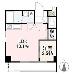 プレシャスタイム本町 1LDKの間取図画像