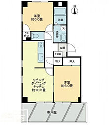 フォブールK-One 2LDKの間取図画像