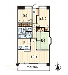 クレール2 3LDKの間取図画像