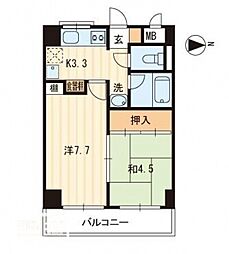アヴニール若宮 2Kの間取図画像