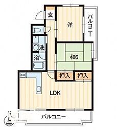 モアガーデン1 2LDKの間取図画像