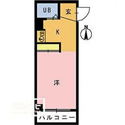 第7八十川ビル 1Kの間取図画像