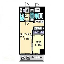エルドラード常磐町 1LDKの間取図画像