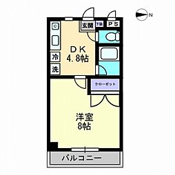 フォレスト林 1DKの間取図画像