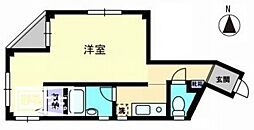 サンヴェールビル 1Kの間取図画像
