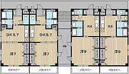 ジョージプレイス 2階1Kの間取り