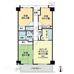カランドリエ大篠 2階3LDKの間取り