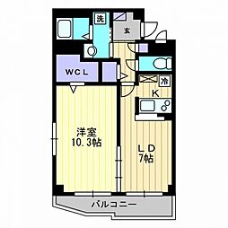 エピナール北久保 3階1LDKの間取り