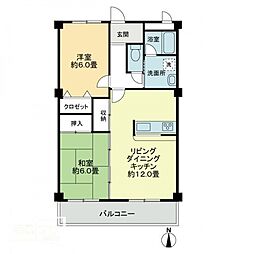 トゥジュール・ヴェール 2LDKの間取図画像