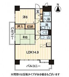 ジュピター 2LDKの間取図画像