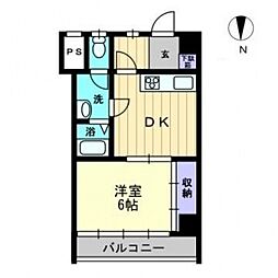 住友ハイツ 1DKの間取図画像