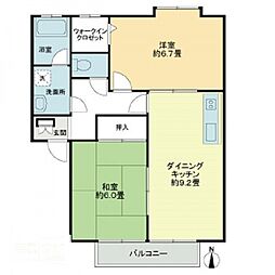 フォブール篠原 2DKの間取図画像